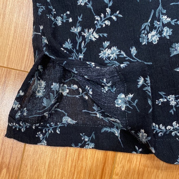 Denim & Supply Ralph Lauren Black floral dolman sleeve tunic top sz M - Picture 7 of 14